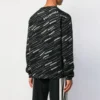 Jacquard-Logo-Pullover mit Rundhalsausschnitt «Black» 555381T15241070