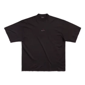 «Je t’aime»-T-Shirt, weite Passform, «Schwarz» 744439TOVM79070