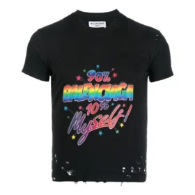 Jersey-T-Shirt mit Grafikprint in Small-Fit und Used-Look «Washed Black» 612964TMVH31055