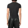 Jersey-T-Shirt mit Grafikprint in Small-Fit und Used-Look «Washed Black» 612964TMVH31055