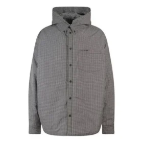 Karierte, wattierte Jacke-Shirt «Schwarz Weiss» 735662TNO781070
