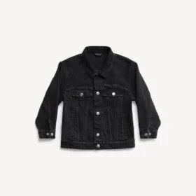 Kinder – Balenciaga Oversize-Jacke in Schwarz, verwaschen