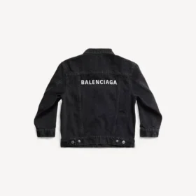 Kinder – Balenciaga Oversize-Jacke in Schwarz, verwaschen