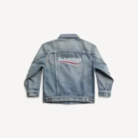 Kinder – Oversize-Jacke im Stil einer Political Campaign in Hellblau