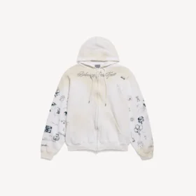 Klassischer Herren-Hoodie mit Reissverschluss in Weiss