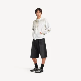 Klassischer Herren-Hoodie mit Reissverschluss in Weiss