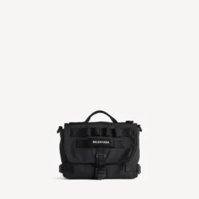 Kleine Army-Messenger-Tasche für Herren in Schwarz