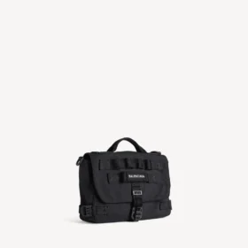 Kleine Army-Messenger-Tasche für Herren in Schwarz