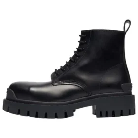 Kleine Martin Mid-Stiefel aus Rindsleder mit Schnürung «Schwarz» 589338WA9601000