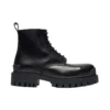 Kleine Martin Mid-Stiefel aus Rindsleder mit Schnürung «Schwarz» 589338WA9601000