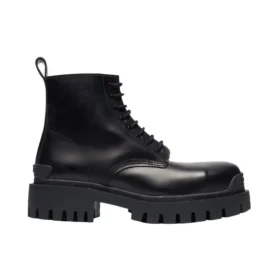 Kleine Martin Mid-Stiefel aus Rindsleder mit Schnürung «Schwarz» 589338WA9601000