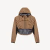 Kürzliche Techwear-Jacke für Damen in Camel