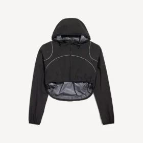 Kürzliche Techwear-Jacke für Damen in Schwarz