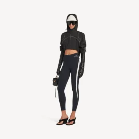 Kürzliche Techwear-Jacke für Damen in Schwarz