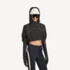 Kürzliche Techwear-Jacke für Damen in Schwarz
