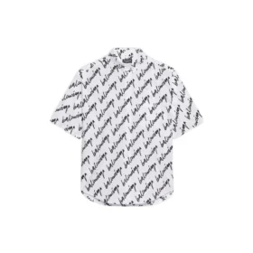 Kurzarm-Shirt mit durchgehendem Kritzelmuster «Weiss Schwarz» 681702TLLJ49040