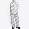 Kurzarm-Shirt mit durchgehendem Kritzelmuster «Weiss Schwarz» 681702TLLJ49040