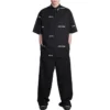 Kurzarm-Shirt mit durchgehendem Logo «Black White» 681702TOL651070