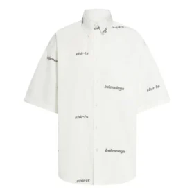 Kurzarm-Shirt mit durchgehendem Logo «White Black» 681702TOL659040