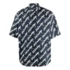 Kurzarm-Shirt mit durchgehendem Scribble-Print «Dunkelblau Weiss» 681702TLLJ48502