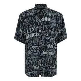 Kurzarm-Shirt mit gemischtem Typografie-Logo-Print «Black Grey» 556854TELF21269