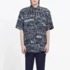 Kurzarm-Shirt mit gemischtem Typografie-Logo-Print «Black Grey» 556854TELF21269