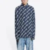 Kurzarm-Shirt mit Scribble-Logo, weite Passform «Midnight Blue» 662983TLLJ48502