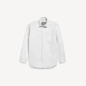 Langarm-Denim-Hemd für Herren in Weiss