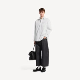 Langarm-Denim-Hemd für Herren in Weiss