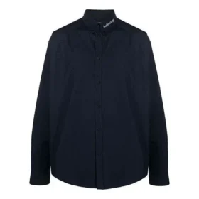 Langarm-Hemd mit Knopfleiste und Logo am Kragen «Navy» 671586TYB184100