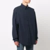 Langarm-Hemd mit Knopfleiste und Logo am Kragen «Navy» 671586TYB184100