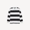 Langarm-Poloshirt für Herren in Schwarz/Weiss