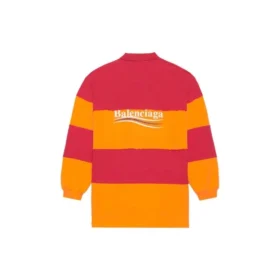 Langarm-Poloshirt im Cut-Up-Stil «Raspberry Fluo Orange» 657073TKVA56667