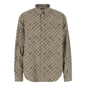 Langarm-Shirt mit durchgehendem Logomuster «Beige» 662983TNLL19763
