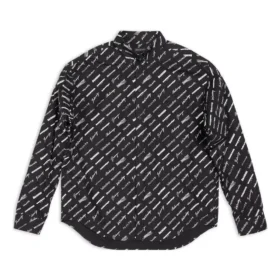 Langarm-Shirt mit durchgehendem Logomuster «Schwarz» 662983TNLL11070