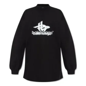 Langarm-T-Shirt im Lagen-Sport-Look, Oversize «Schwarz-Weiss» 739027TPVF21070