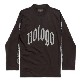 Langarm-T-Shirt ohne Logo «Black Grey» 788244TQVK51200