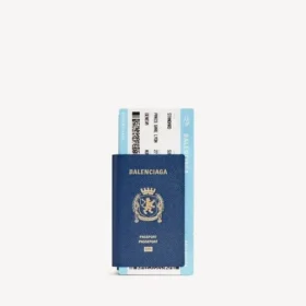 Lange Herren-Reisepass-Brieftasche mit 1 Ticket in Reisepassblau