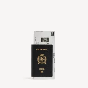 Lange Herren-Reisepass-Brieftasche mit 1 Ticket in Schwarz