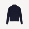 Langärmliges Strick-Poloshirt für Herren in Marineblau