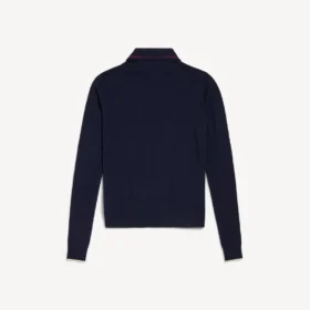 Langärmliges Strick-Poloshirt für Herren in Marineblau