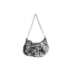 Le Cagole Mini-Tasche mit Kette und Graffiti «Black» 695814210G61090