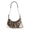 Le Cagole XS Umhängetasche, metallisiert mit Leopardenmuster «Brown» 6713092AAV72529