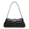 Lindsay Kleine Schultertasche mit Krokodilprägung «Schwarz» 701141210C91000