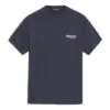 Logo-Muster Kurzarm Unisex Marineblau 556150TAV444128
