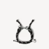 Malibu-Kordelarmband in Schwarz/Weiss/glänzendem Silber