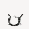 Malibu-Kordelarmband in Schwarz/Weiss/glänzendem Silber