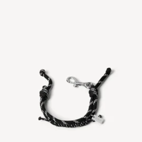 Malibu-Kordelarmband in Schwarz/Weiss/glänzendem Silber