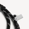Malibu-Kordelarmband in Schwarz/Weiss/glänzendem Silber