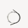 Malibu-Perlenarmband/Halsband in Schwarz/Weiss/Glänzendem Silber
